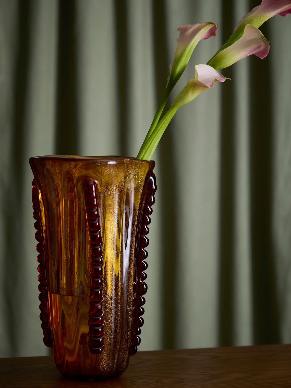 Antique and Vintage - 1970s Murano Glass Ribbed Vase -  - ABASK