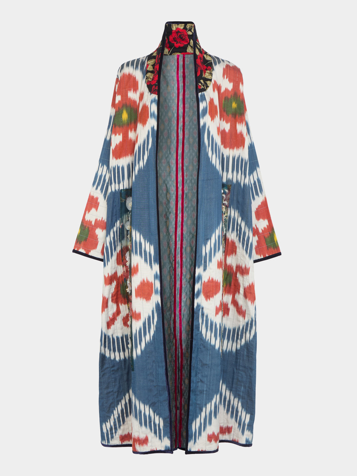 Nazzy Beglari - Hand-Loomed Ikat Silk and Cotton Reversible Robe | One Size -  - ABASK - 