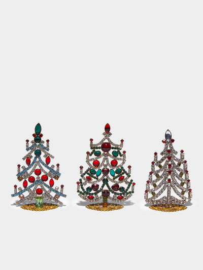 Antique and Vintage - 1930s Czech Jewelled Extra Small Christmas Trees (Set of 3) -  - ABASK - 