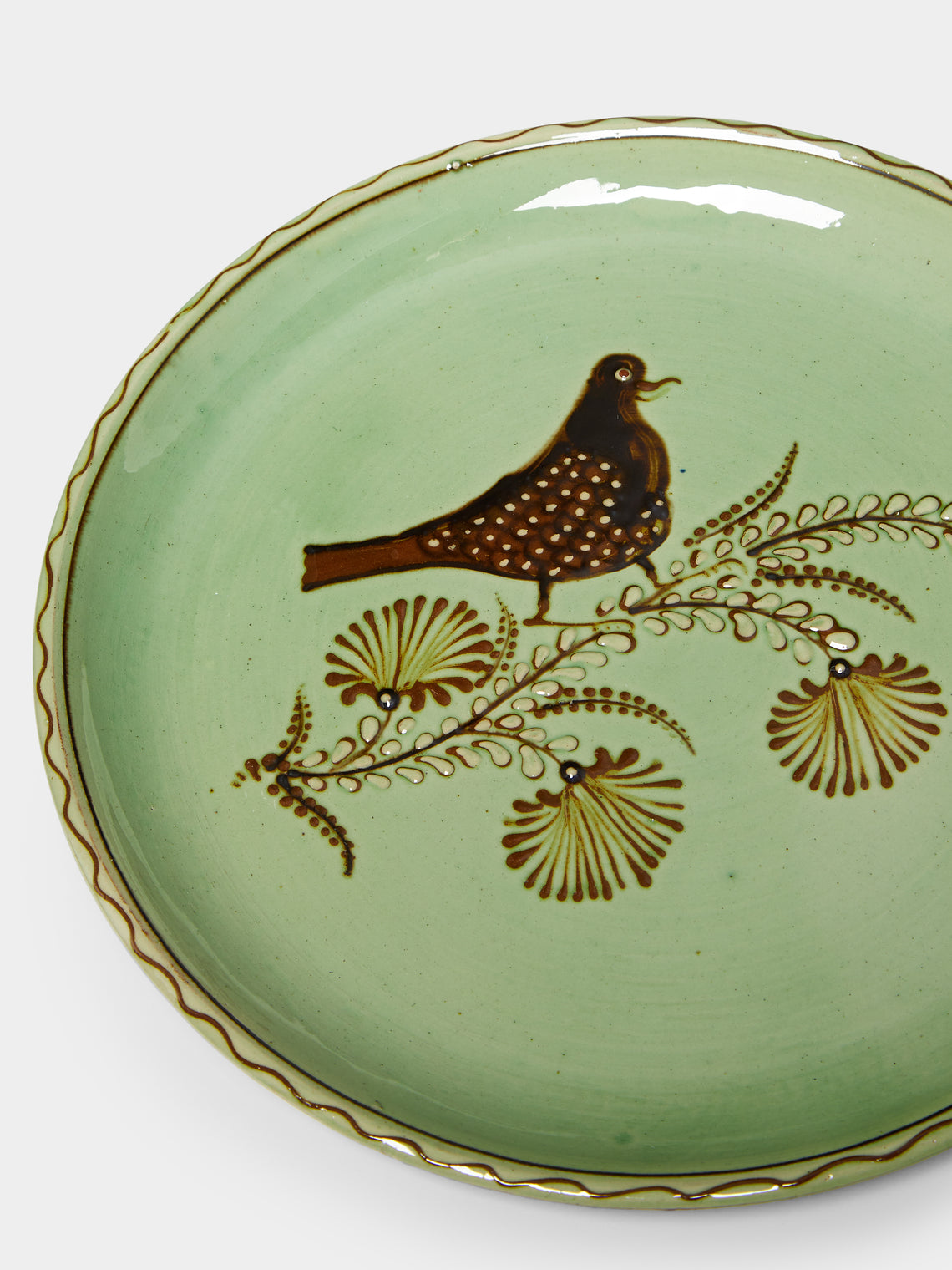 Poterie d’Évires - Birds and Fruits Hand-Painted Ceramic Dinner Plates (Set of 4) -  - ABASK