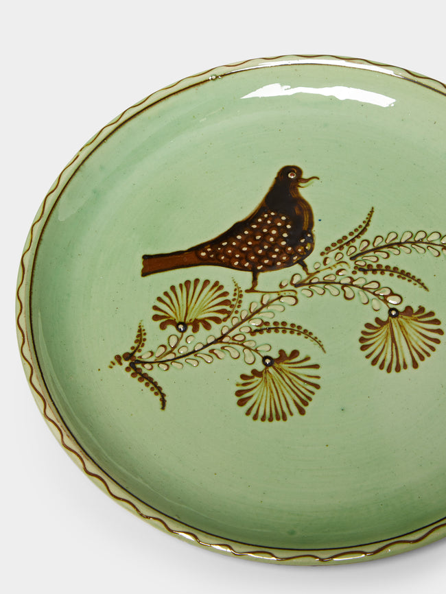 Poterie d’Évires - Birds and Fruits Hand-Painted Ceramic Dinner Plates (Set of 4) -  - ABASK