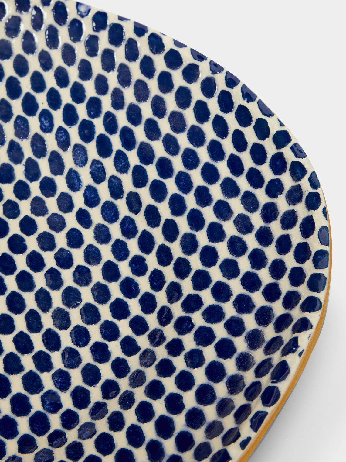 Terrafirma Ceramics - Hand-Printed Ceramic Banquet Platter - Blue - ABASK