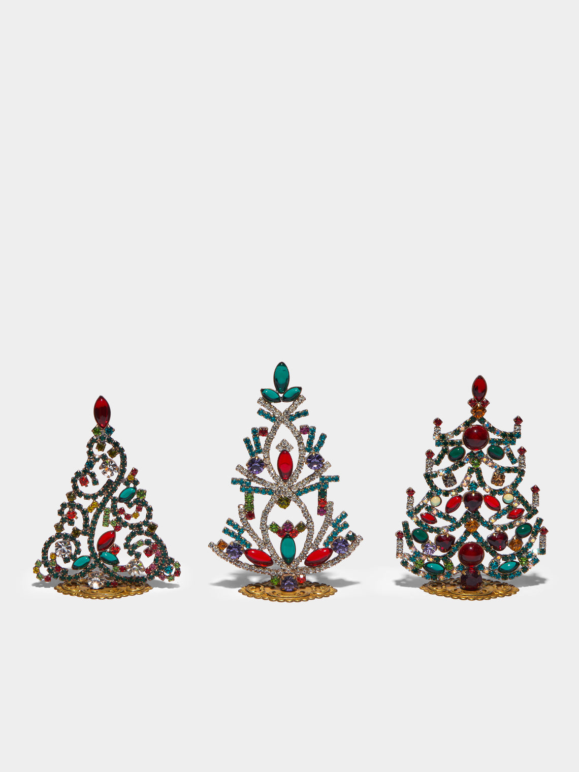 Antique and Vintage - 1930s Czech Jewelled Extra Small Christmas Trees (Set of 3) -  - ABASK - 