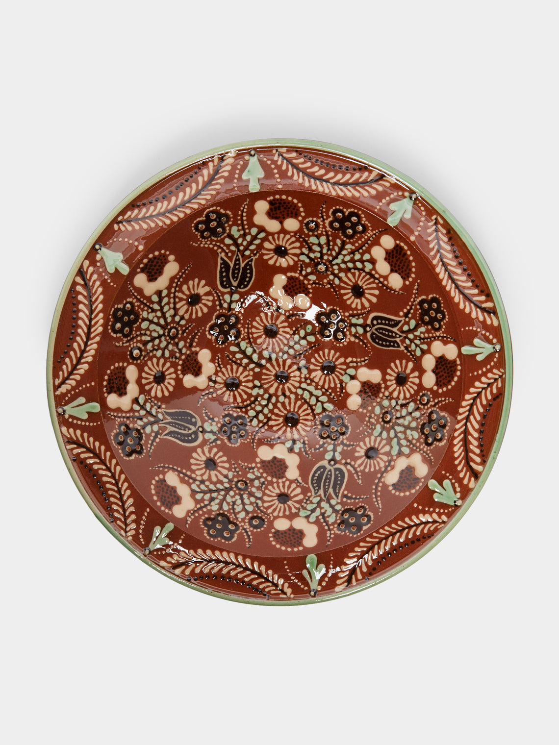 Poterie d’Évires - Flowers Hand-Painted Ceramic Large Serving Bowl -  - ABASK