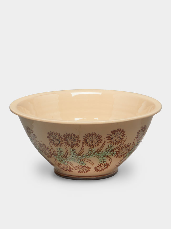 Poterie d’Évires - Flowers Hand-Painted Ceramic Small Salad Bowl -  - ABASK - 