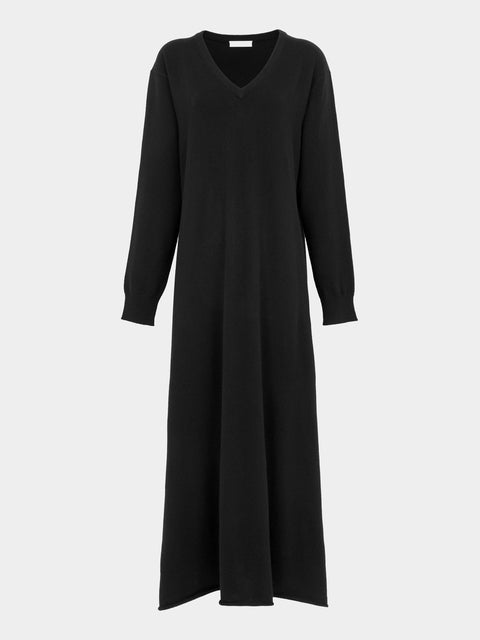 Ryan Roche - Cashmere V-Neck Long Dress | Size: XS -  - ABASK - 