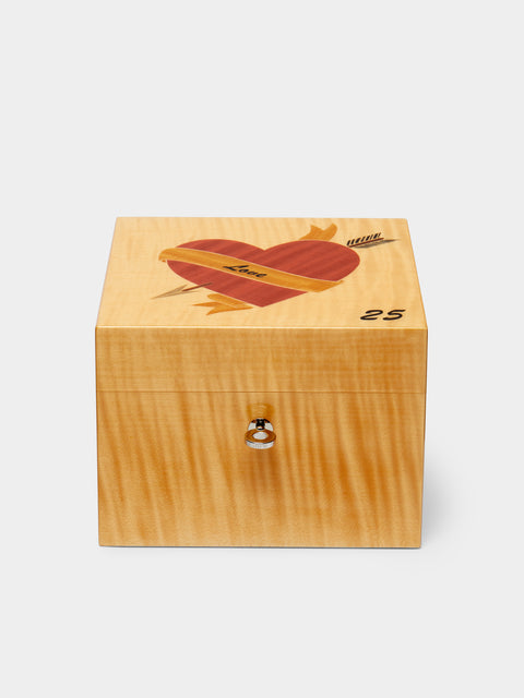 Elie Bleu - Vanities Love Marquetry Sycamore Jewellery Box - ABASK