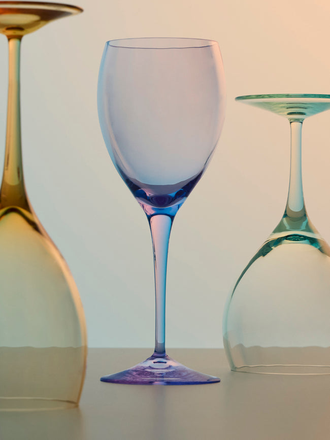 Moser - Optic Hand-Blown Crystal White Wine Glasses (Set of 2) - Purple - ABASK