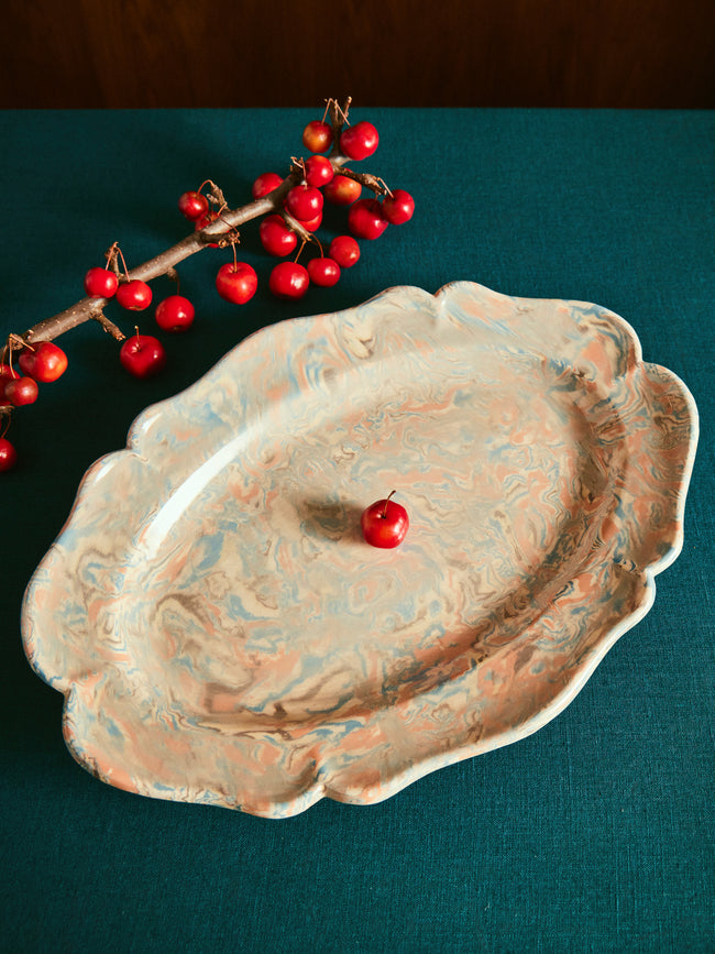 Antique and Vintage - 1950s Aptware Scalloped-Edge Platter -  - ABASK