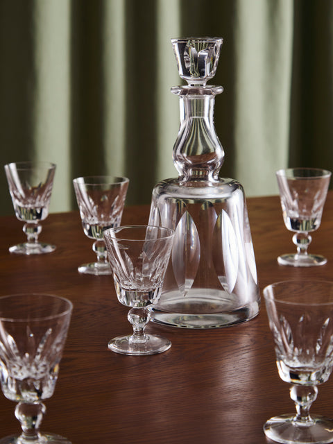 Antique and Vintage - 1930s Saint Louis Crystal Decanter with Glasses (Set of 7) -  - ABASK