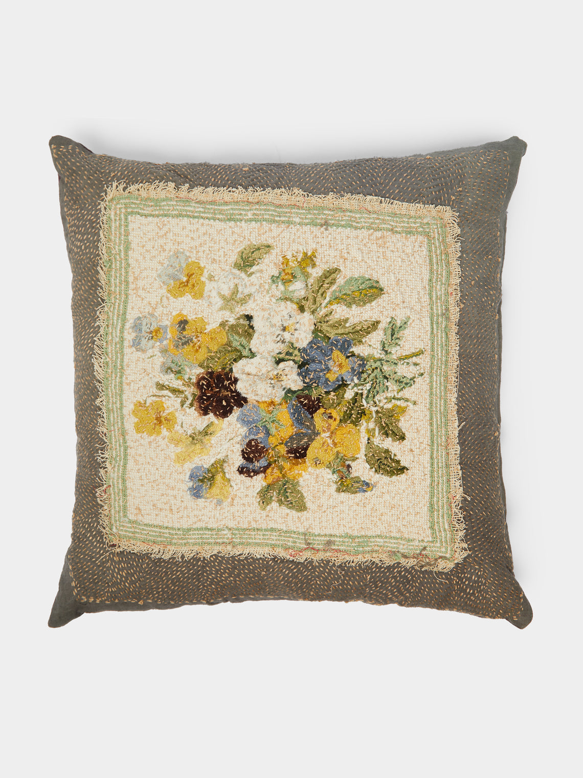 By Walid - 1940s Needlepoint Wool Cushion -  - ABASK - 