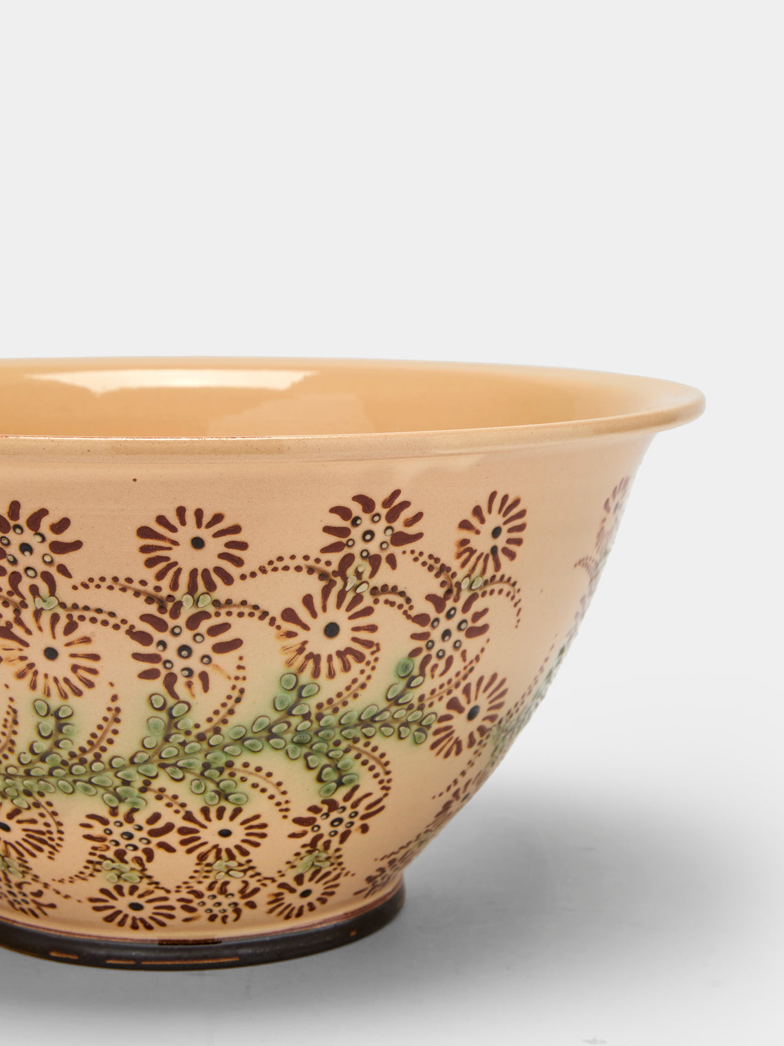 Poterie d’Évires - Flowers Hand-Painted Ceramic Large Salad Bowl -  - ABASK