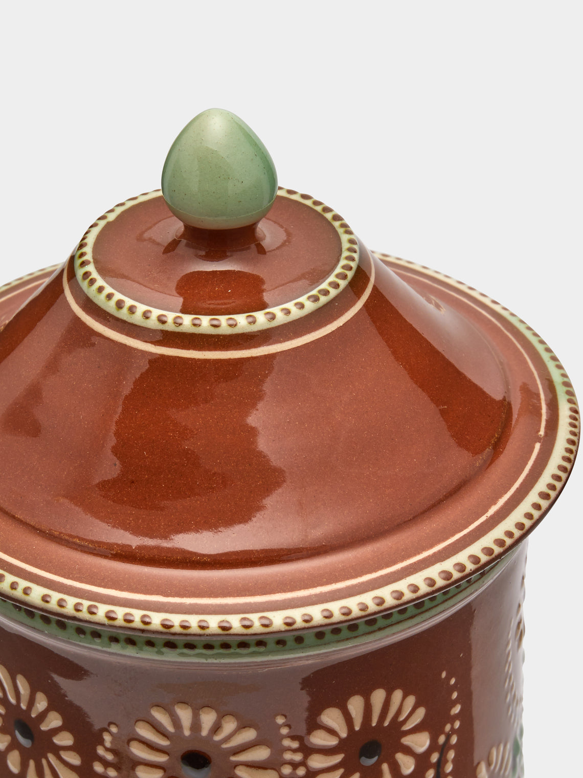 Poterie d’Évires - Flowers Hand-Painted Ceramic Small Lidded Pot -  - ABASK