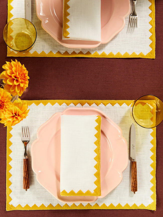 HMA | Blank Space - Ziggy Embroidered Linen Placemats (Set of 4) -  - ABASK