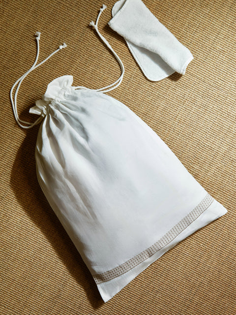 Heirlooms - Marrakech Embroidered Linen Laundry Bag -  - ABASK