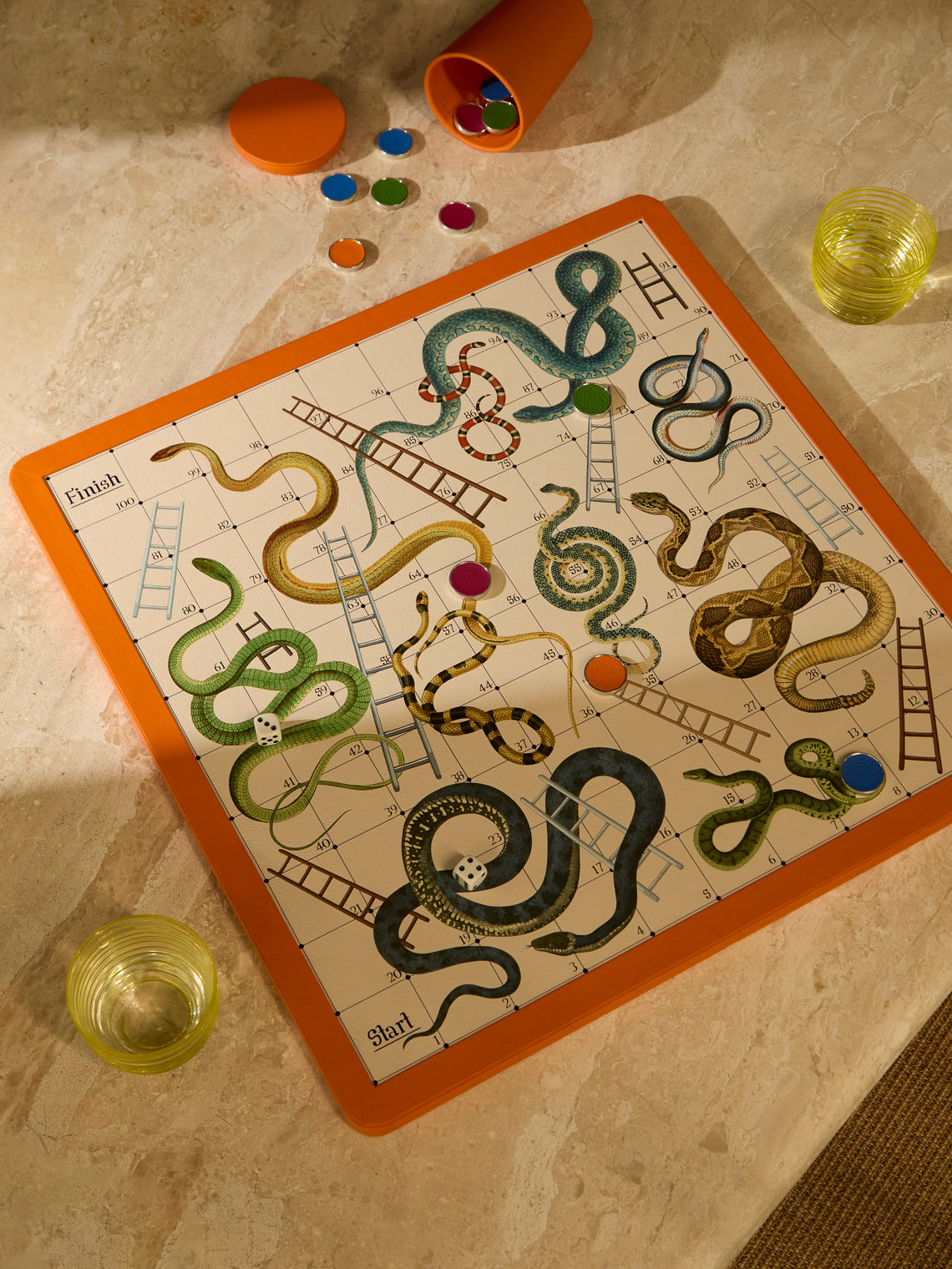 William & Son - Leather Snakes & Ladders and Ludo Games Compendium -  - ABASK