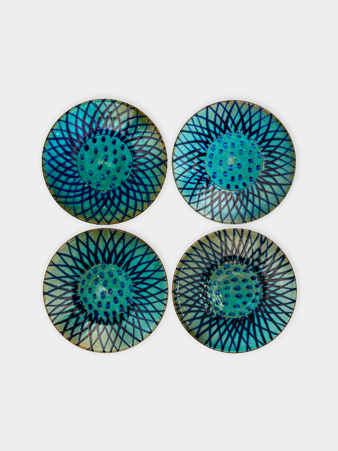 Anut Cairo - Esna Hand-Painted Ceramic Dessert Plates (Set of 4) -  - ABASK