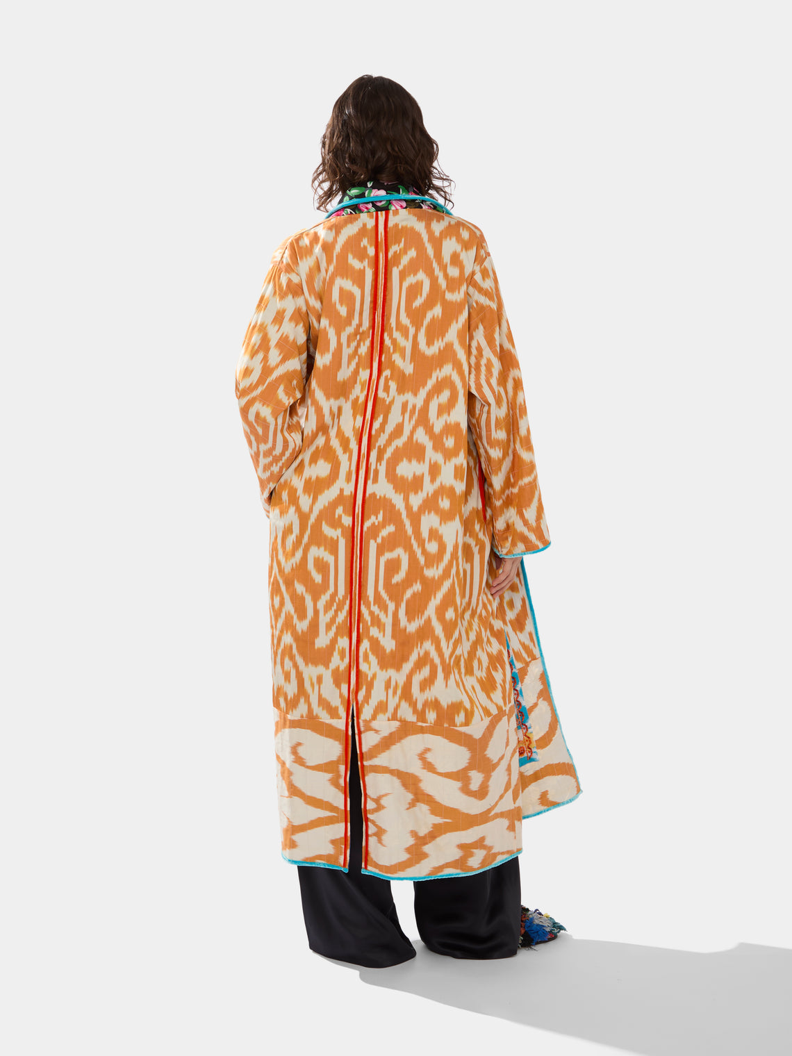 Nazzy Beglari - Hand-Loomed Katazome Cotton Reversible Robe | One Size -  - ABASK