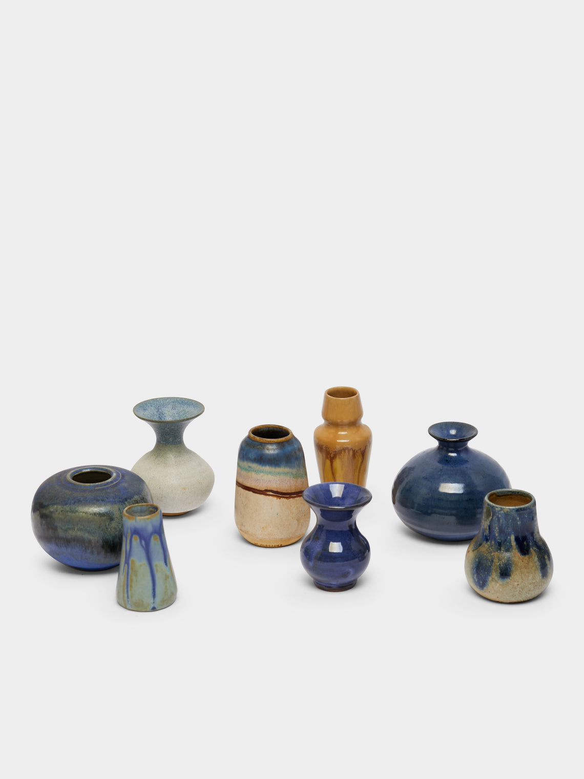 Antique and Vintage - Mid-Century Studio Pottery Ceramic Bud Vases (Set of 8) -  - ABASK - 