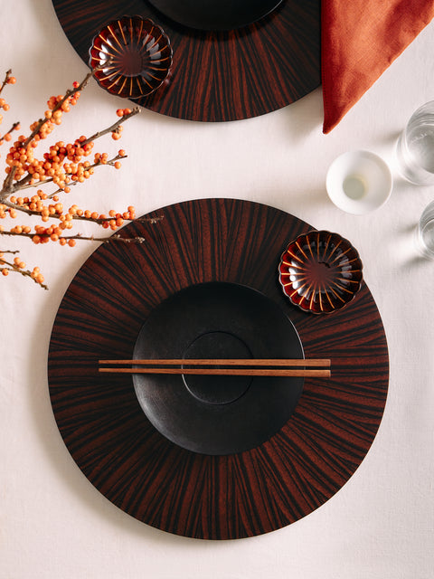 Mori Kougei - Ebony Wood Circular Placemats (Set of 2) -  - ABASK