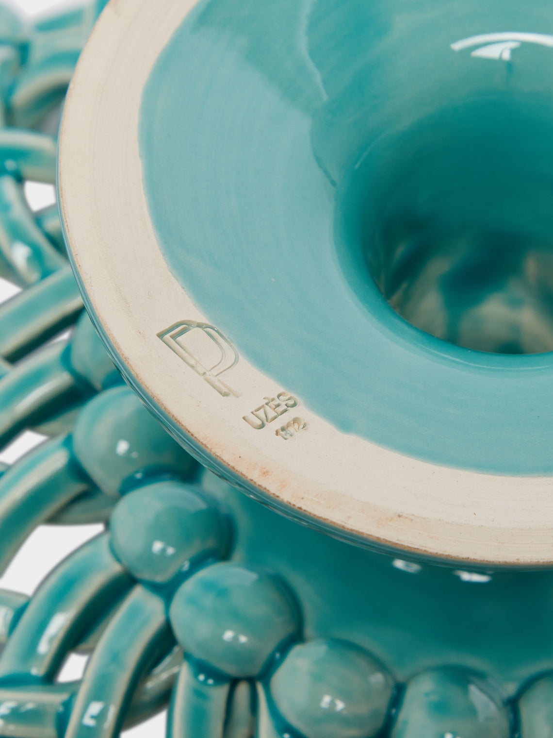 Maison Pichon Uzès - Hand-Glazed Ceramic Braided Low Raised Bowl -  - ABASK