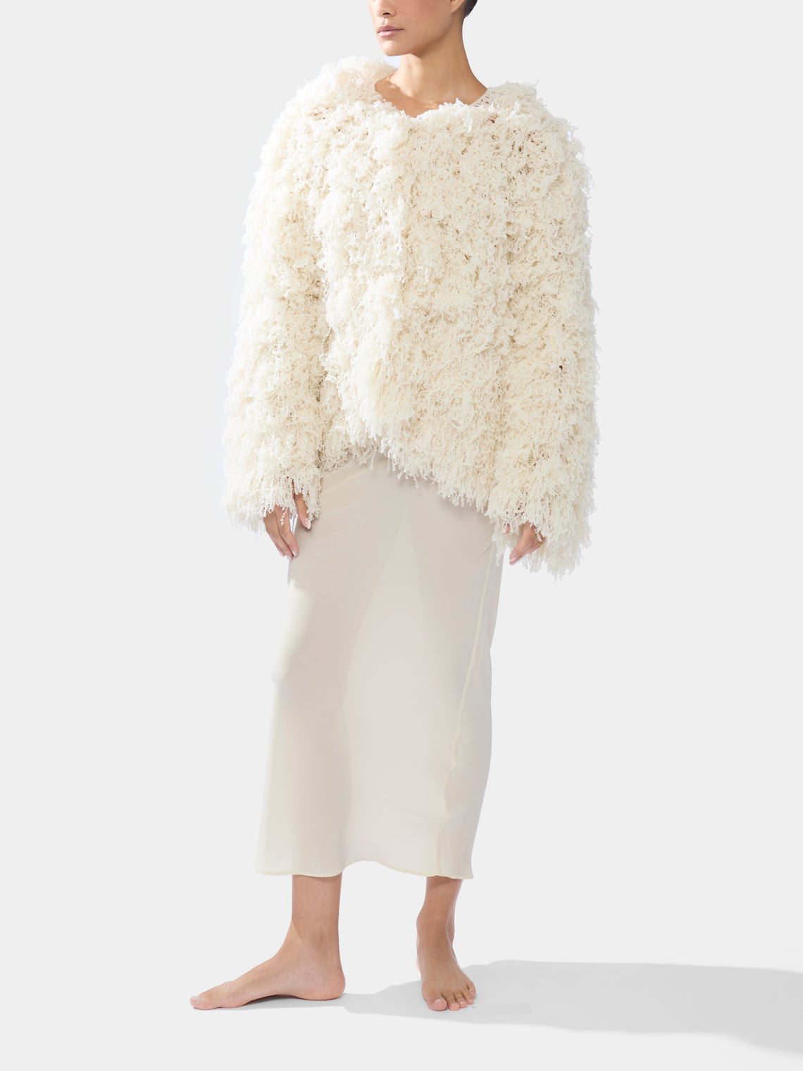 Ryan Roche - Furry Cashmere Cardigan | Size: S -  - ABASK