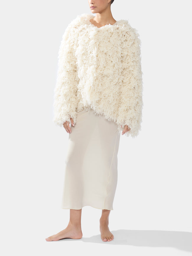 Ryan Roche - Furry Cashmere Cardigan | Size: S -  - ABASK