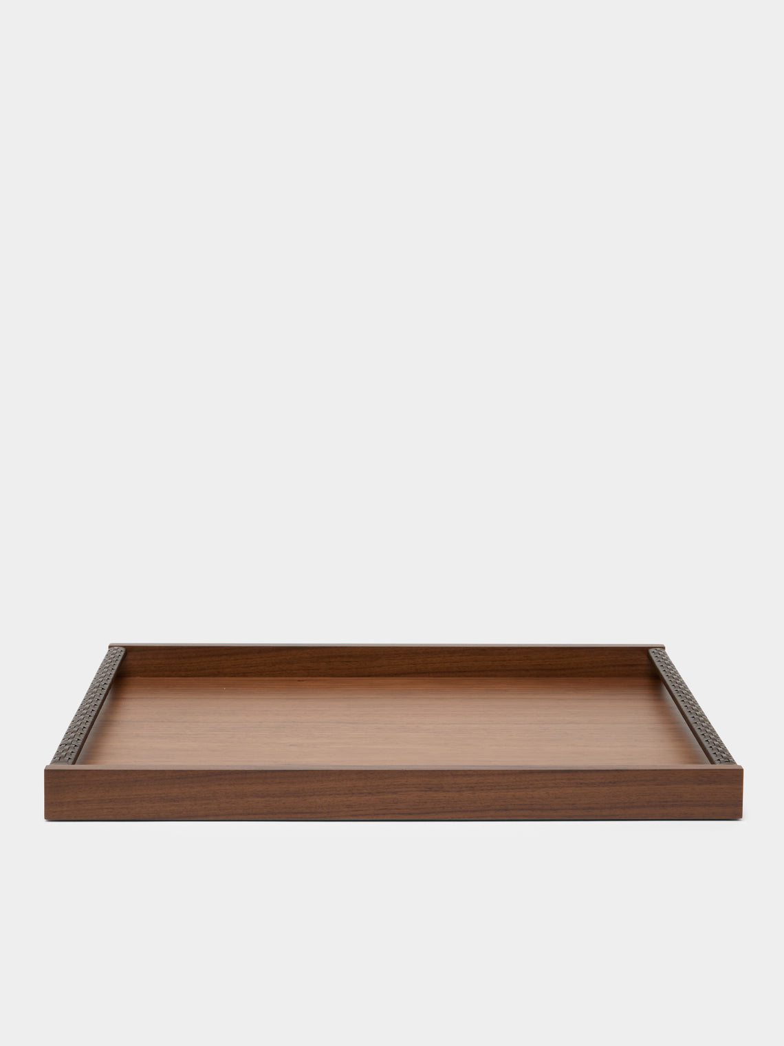 Riviere - Dama Wood and Leather Rectangular Tray -  - ABASK