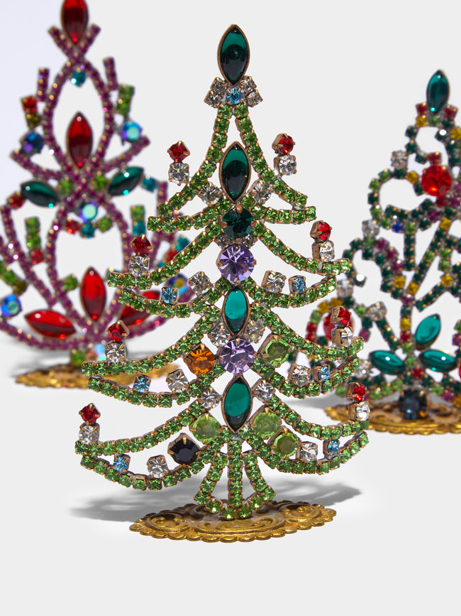 Antique and Vintage - 1930s Czech Jewelled Extra Small Christmas Trees (Set of 3) -  - ABASK