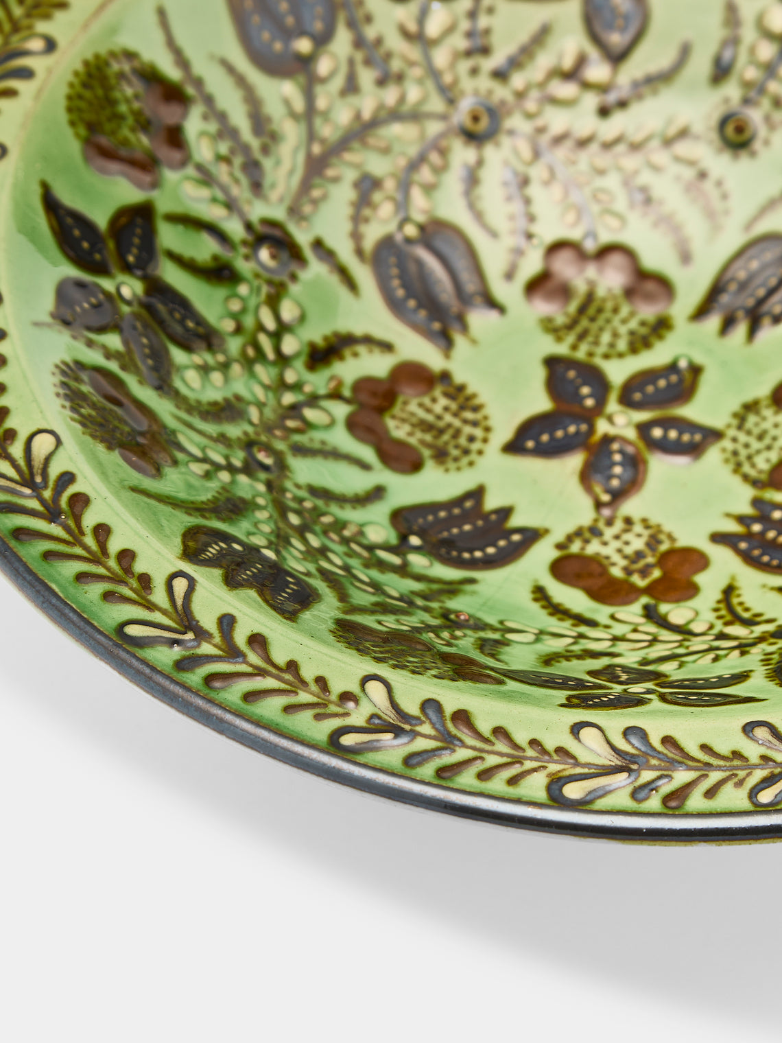 Poterie d’Évires - Flowers Hand-Painted Ceramic Large Breakfast Serving Bowl -  - ABASK