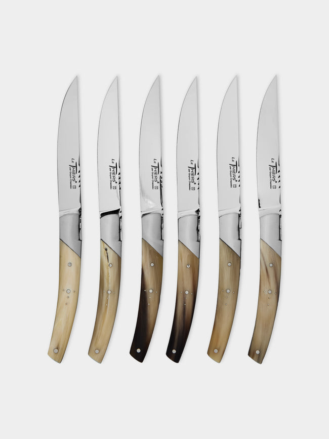 Goyon-Chazeau - Le Thiers Prestige Blonde Horn Steak Knives (Set of 6) -  - ABASK - 