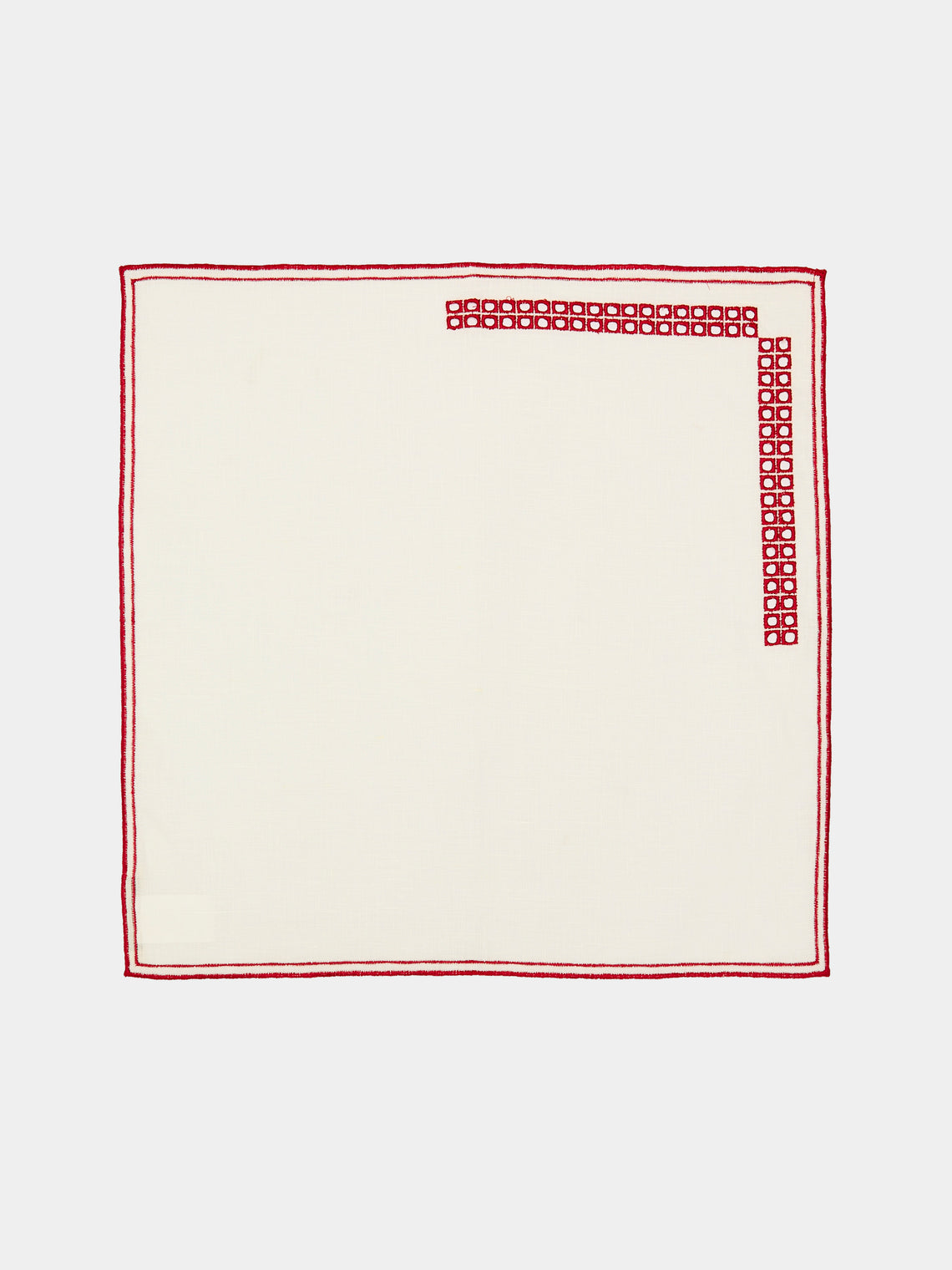 Borgo delle Tovaglie - Eva Rosso Embroidered Linen Napkins (Set of 4) -  - ABASK