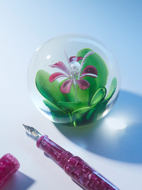 Antique and Vintage - Mid-Century Flower Murano Glass Paperweight -  - ABASK