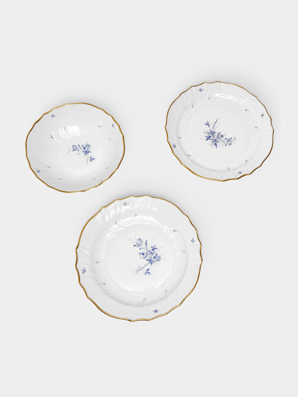 Antique and Vintage - 1960s Lorenz Hutschenreuther Hand-Painted Porcelain Serving Bowls (Set of 3) -  - ABASK