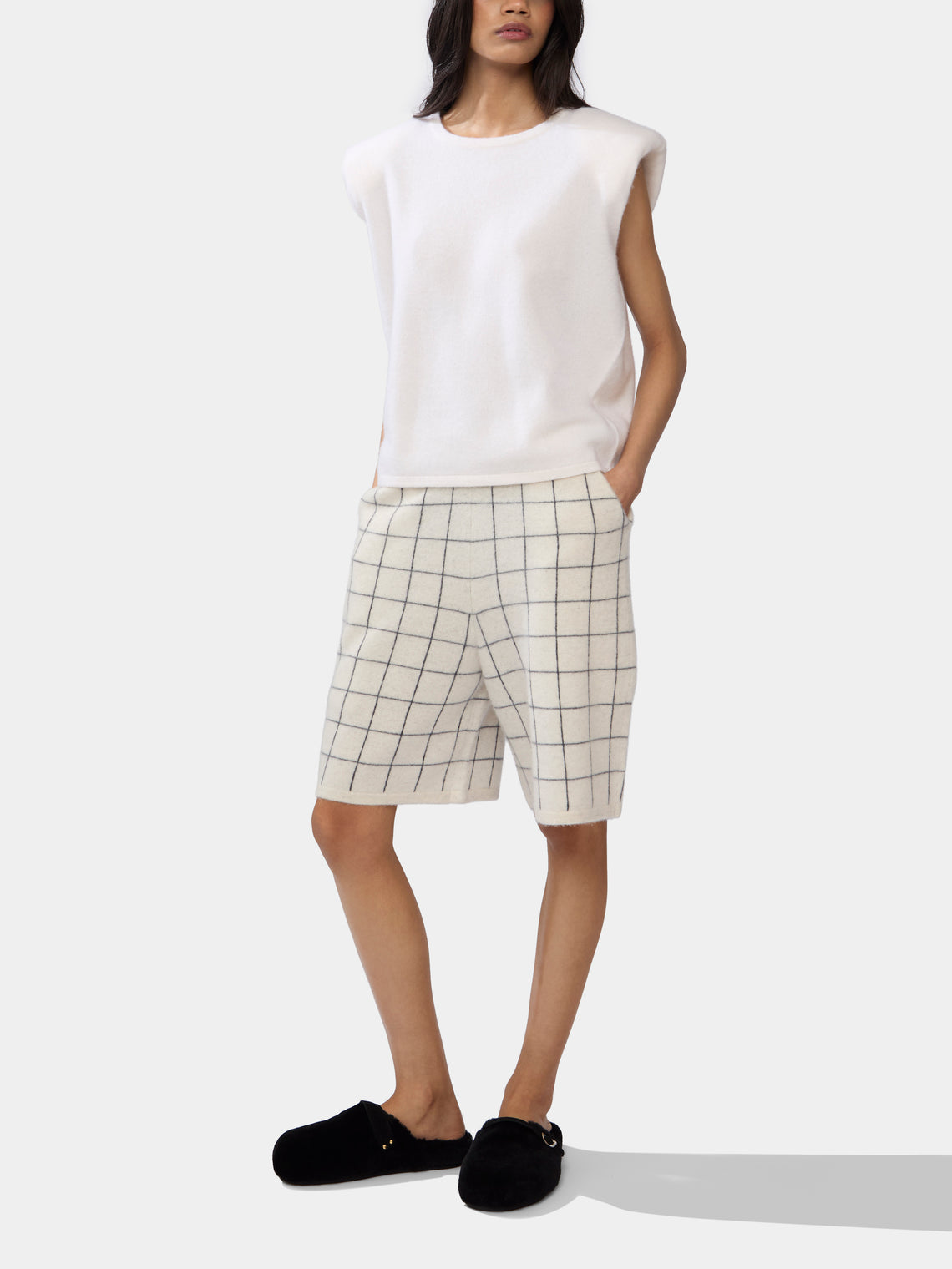 Frenckenberger - Cashmere Check Shorts | Size: S -  - ABASK