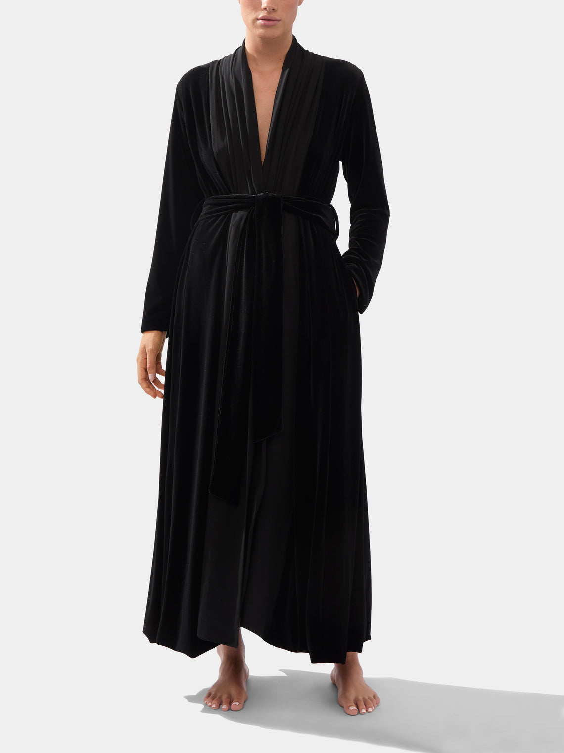 Loretta Caponi - Carla Velvet and Silk Robe -  - ABASK