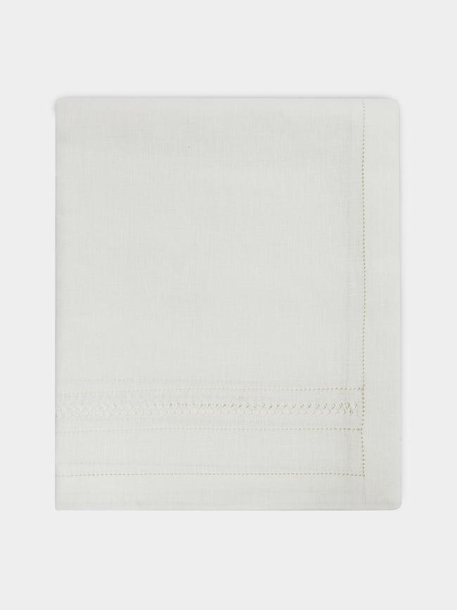 Volga Linen - Diamond-Stitch Linen Rectangular Tablecloth -  - ABASK - 
