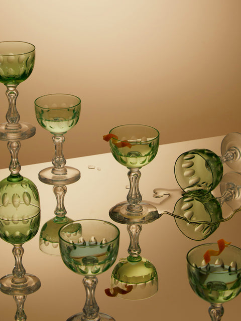 Antique and Vintage - 1920 Val Saint Lambert Crystal Hock Wine Glasses (Set of 8) -  - ABASK