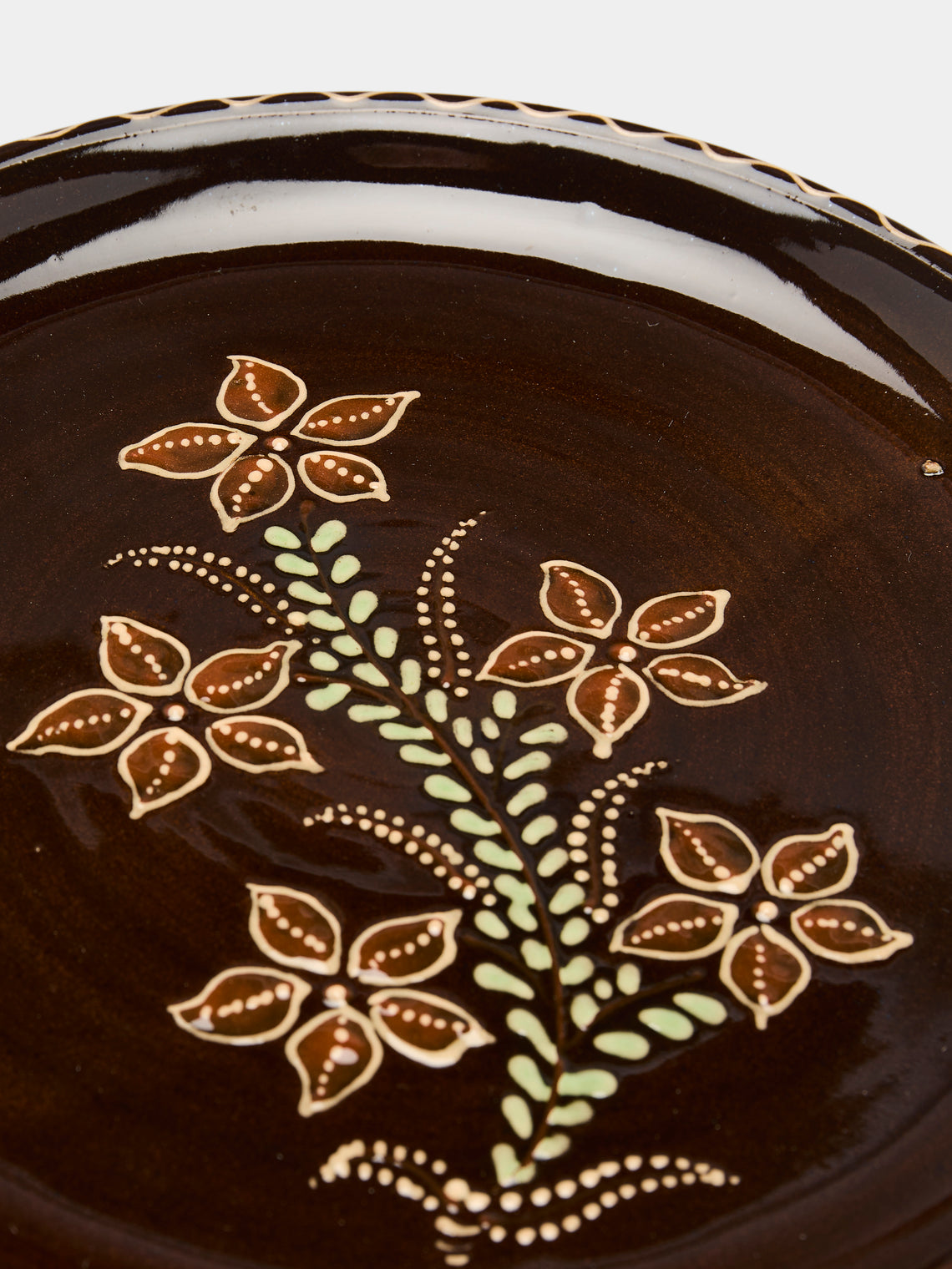 Poterie d’Évires - Flowers Hand-Painted Ceramic Dinner Plates (Set of 4) -  - ABASK