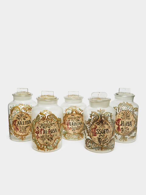 Antique and Vintage - 18th-Century Italian Glass Apothecary Jars (Set of 5) -  - ABASK - 