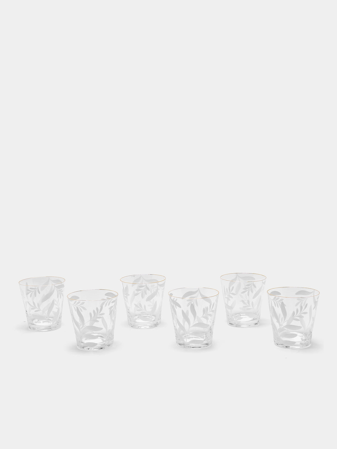 Los Vasos de Agua Clara - Saanen Hand-Painted Crystal Tumblers (Set of 6) -  - ABASK