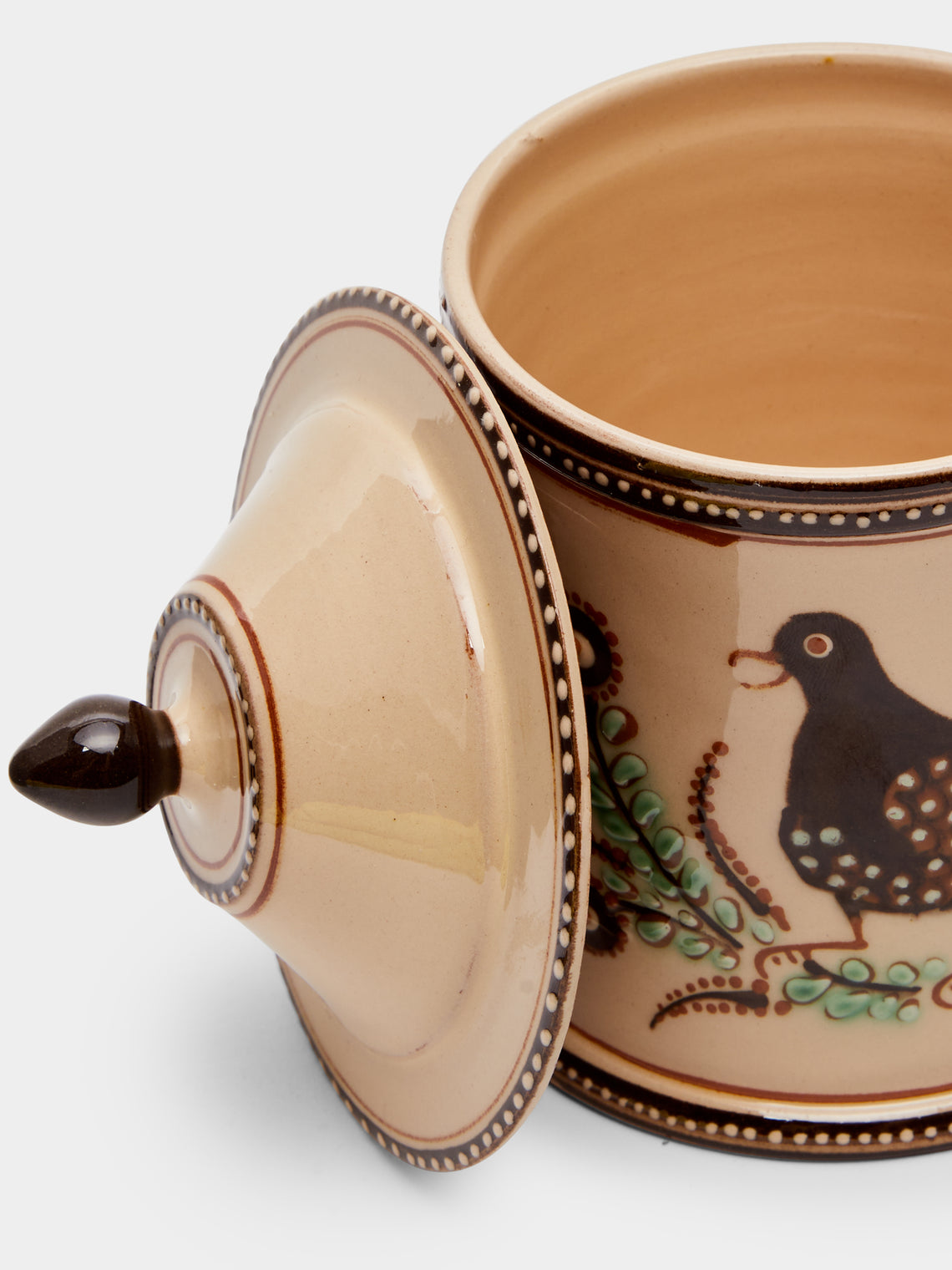 Poterie d’Évires - Birds Hand-Painted Ceramic Small Jar -  - ABASK