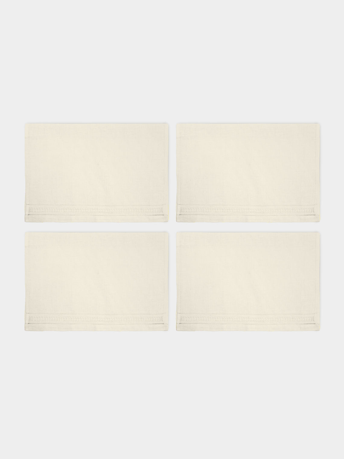 Los Encajeros - Frailes Lace-Appliqué Cotton Guest Towels (Set of 4) -  - ABASK