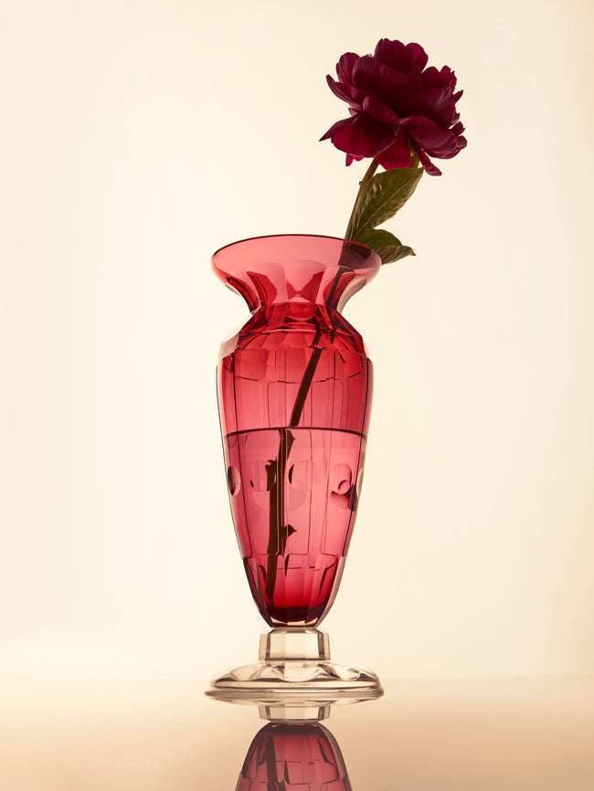 Antique and Vintage - 1930s Moser Cut Crystal Vase -  - ABASK