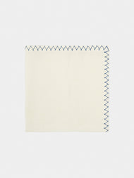 Anūt Cairo - Zigzag Hand-Embroidered Linen Napkins (Set of 4) -  - ABASK - 