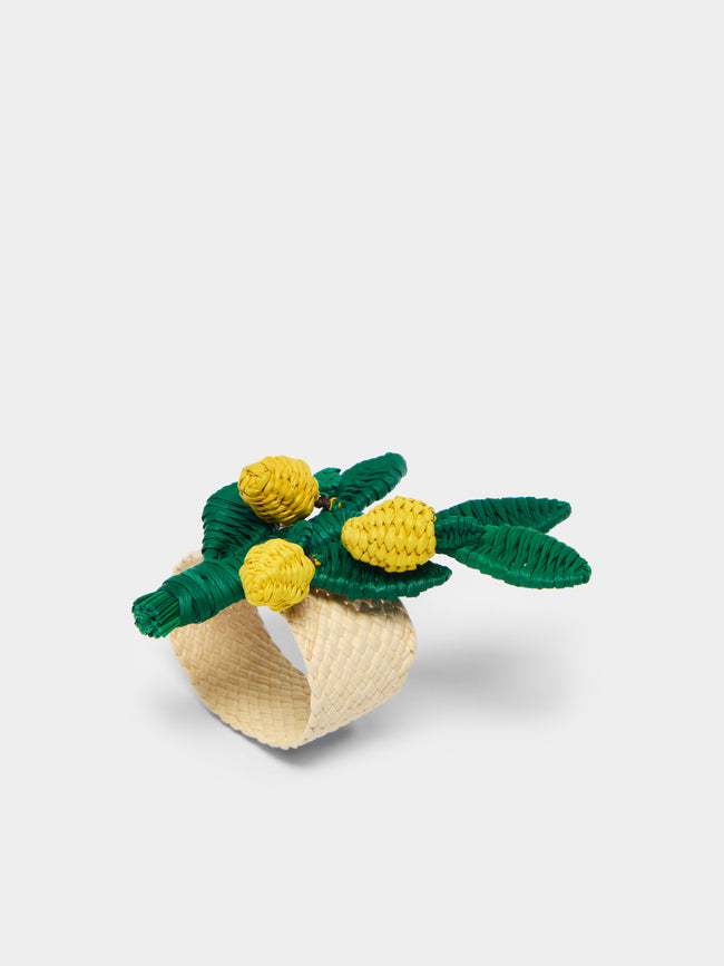 Coro Cora - Lemon Branch Handwoven Iraca Palm Napkin Rings (Set of 4) -  - ABASK - 