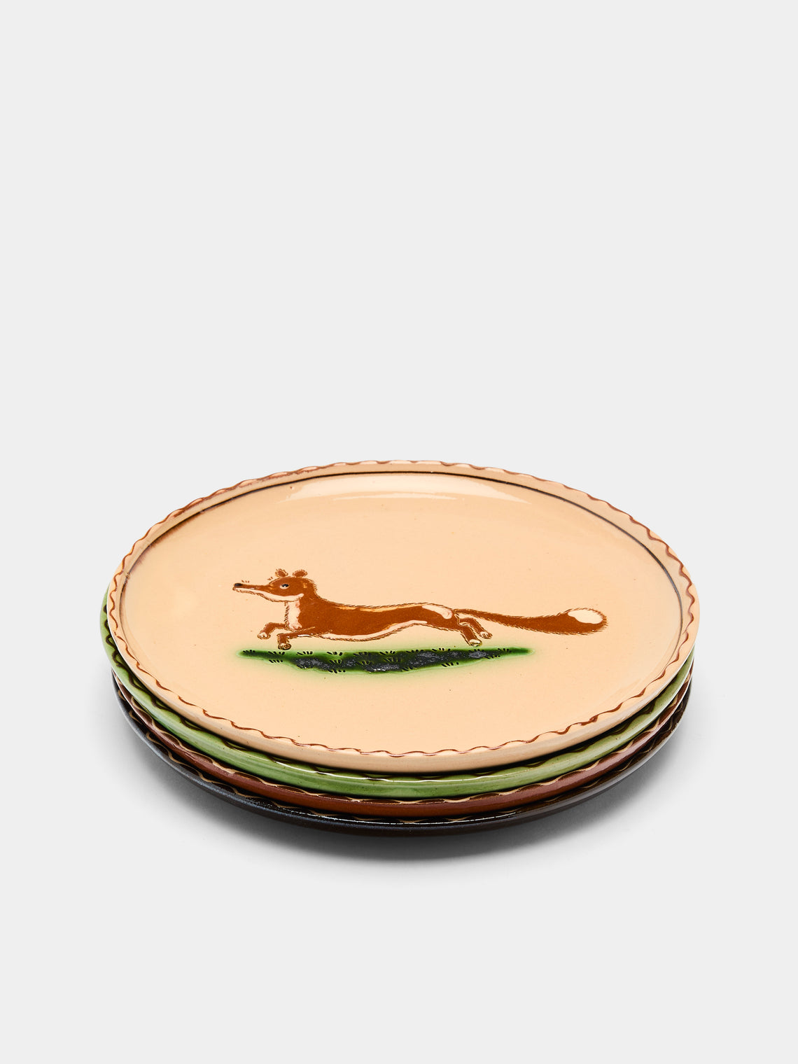 Poterie d’Évires - Animals Hand-Painted Ceramic Side Plates (Set of 4) -  - ABASK