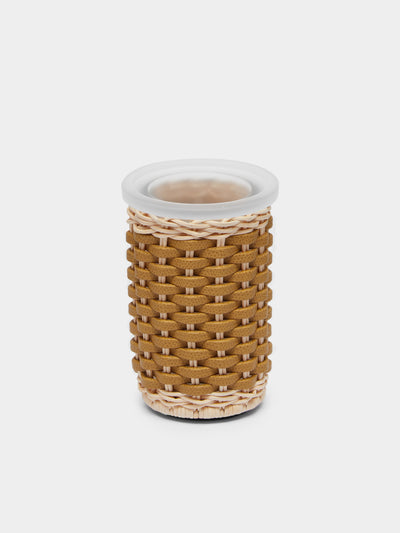 Giobagnara - Calais Leather and Rattan Toothbrush Holder -  - ABASK - 