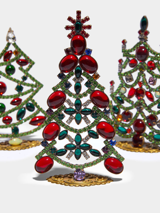 Antique and Vintage - 1930s Czech Jewelled Extra Small Christmas Trees (Set of 3) -  - ABASK