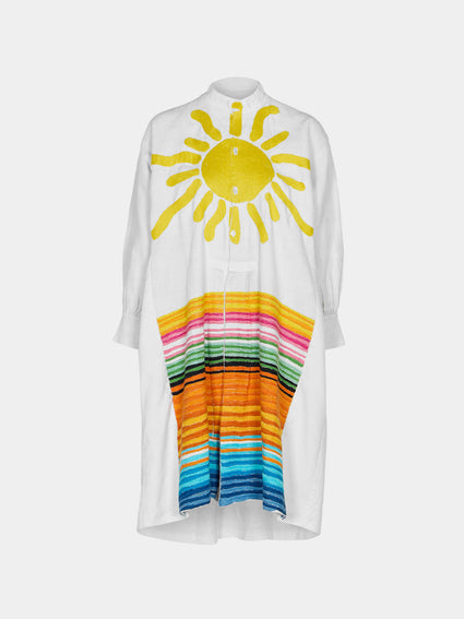 Kilometre Paris - The Sun Rainbow  Embroidered Linen Dress | One Size -  - ABASK - [thumbnail]